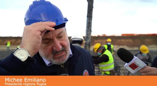 Ospedale San Cataldo Taranto, sopralluogo Emiliano al cantiere