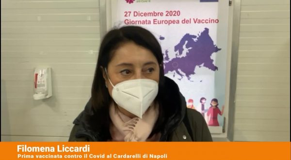 Covid-19, la prima vaccinata al Cardarelli di Napoli