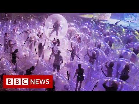 Rock band throw a unique ‘socially bubbled’ concert – BBC News