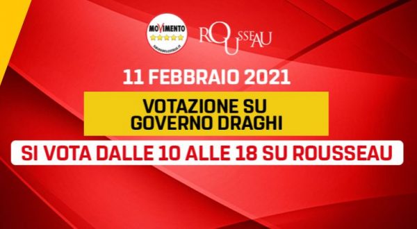 M5S, domani il voto sul sostegno al Governo Draghi