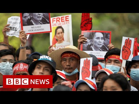 Huge crowds defy army warning in Myanmar strike – BBC News