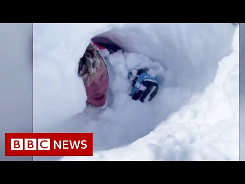 Utah avalanche: Amazing escape of snowmobilers – BBC News