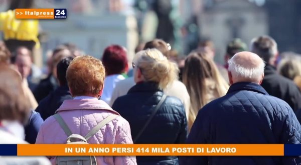 In un anno persi 414 mila posti di lavoro