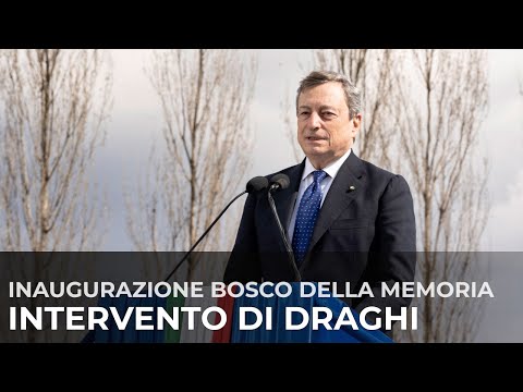 Bergamo, l’intervento di Draghi all’inaugurazione del “Bosco della Memoria”