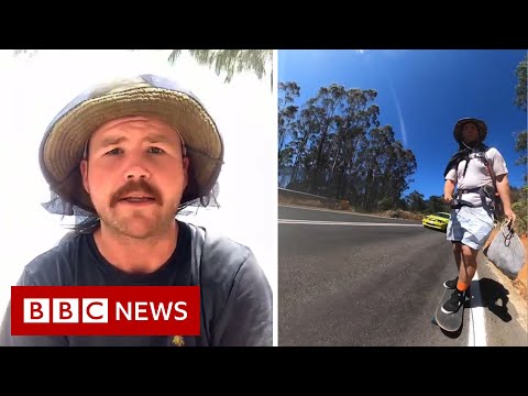 Skateboarding an ‘insane’ 4,000km across Australia – BBC News