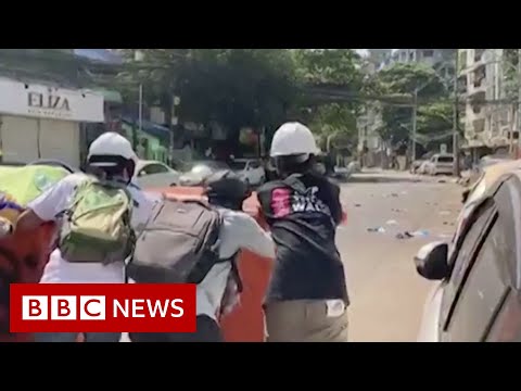 Defiant Myanmar anti-coup protesters return a day after 38 are killed – BBC News