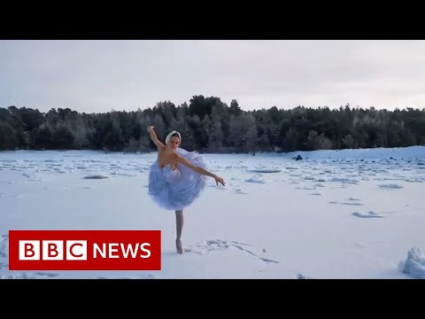 Russian ballerina dances Swan Lake on ice in protest – BBC News