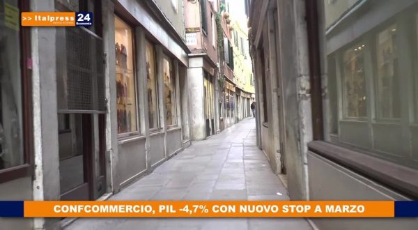 Confcommercio, Pil -4,7% con nuovo stop a marzo