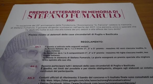 Puglia, presentato il premio letterario “Stefano Fumarulo”