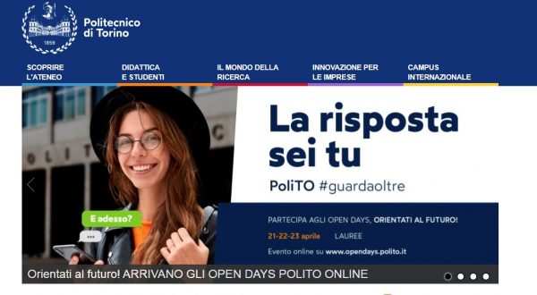 Il Politecnico di Torino apre le porte ai futuri studenti