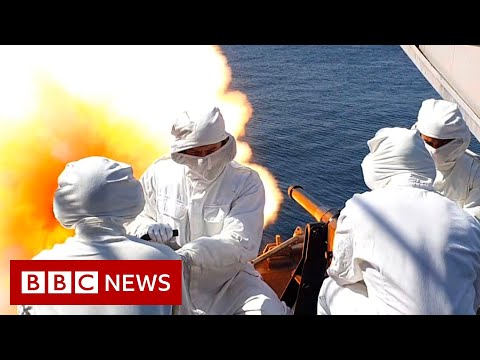 Royal Navy ships fire at sea in honour of Prince Philip – BBC News