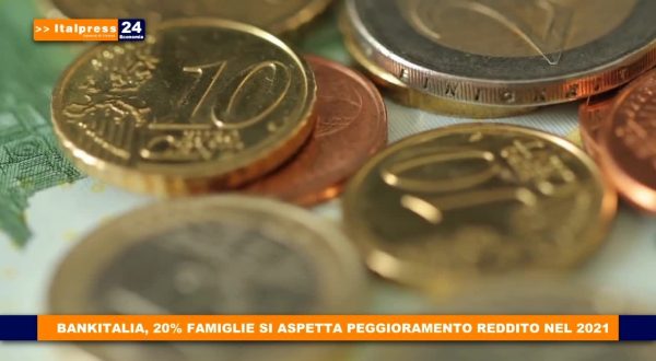 Bankitalia, 20% famiglie si aspetta peggioramento reddito nel 2021