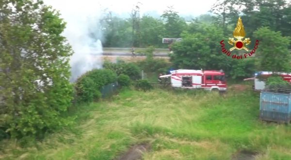 Incendio in un’azienda del Milanese