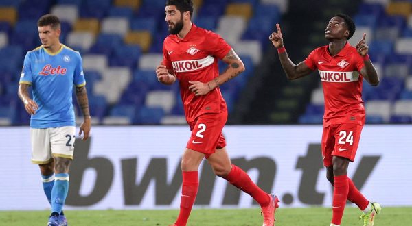 Napoli-Spartak Mosca 2-3, primo ko stagionale per i partenopei