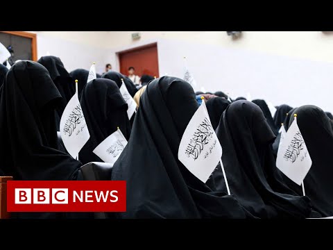 Afghan women protest Taliban dress code – BBC News