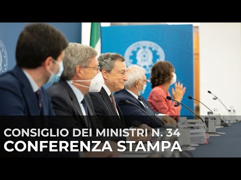 Consiglio dei Ministri n.34: Draghi, Speranza, Bianchi, Giovannini e Gelmini in sala stampa