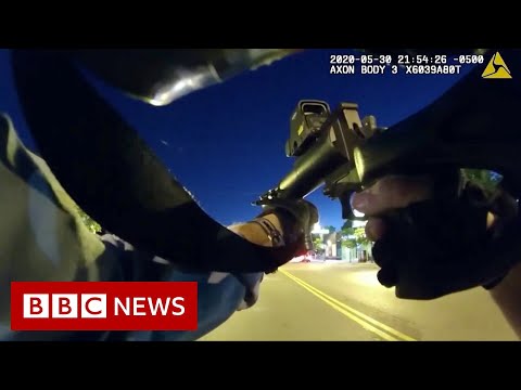 Bodycam footage of police during Minneapolis protests  – BBC News