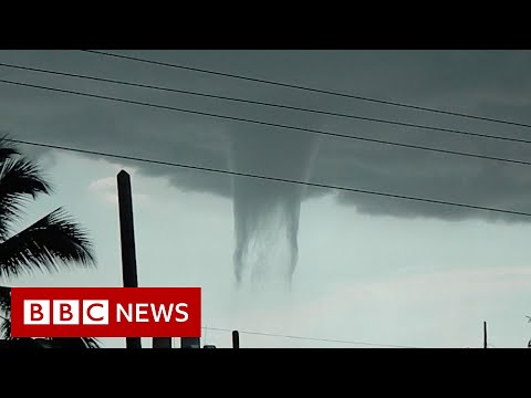 Waterspout spectacle off the coast of Cuba – BBC News