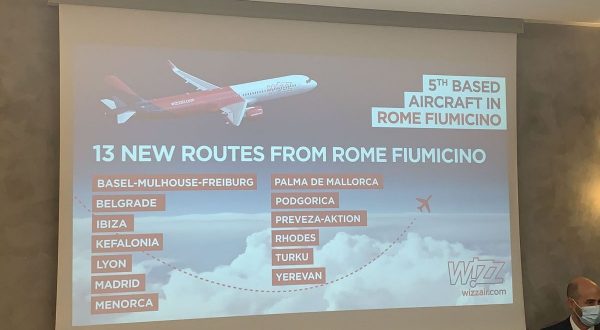 Wizz Air annuncia 13 nuove rotte da Roma Fiumicino e un quinto aereo