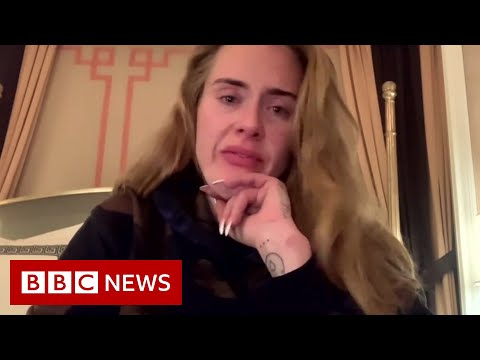 Tearful Adele postpones entire Las Vegas residency – BBC News