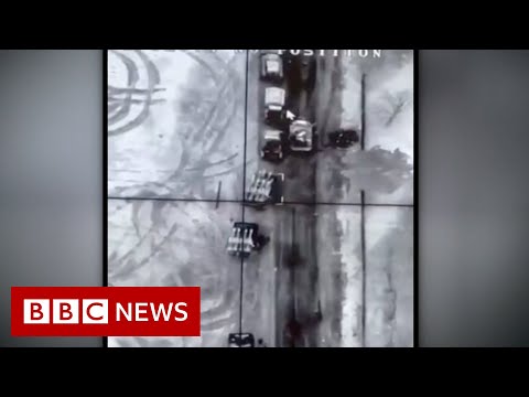 Russian convoy of tanks and military hardware positioned north of Kyiv – BBC News