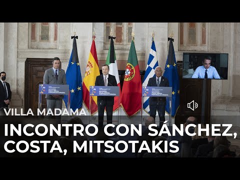 Incontro Draghi – Sánchez – Costa – Mitsotakis, dichiarazioni congiunte alla stampa