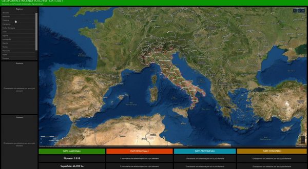 Carabinieri, attivo il Geoportale Incendi boschivi