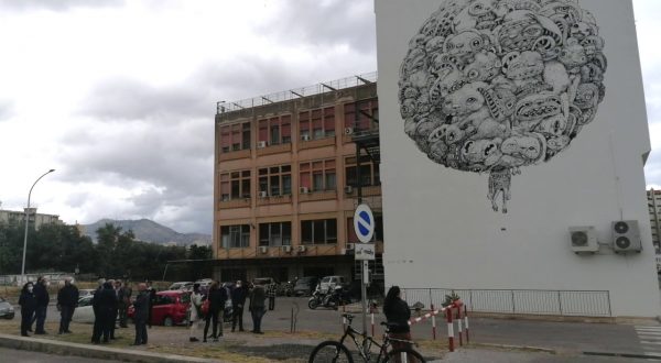 Un murale Mangia-Smog tra i viali dell’Università di Palermo