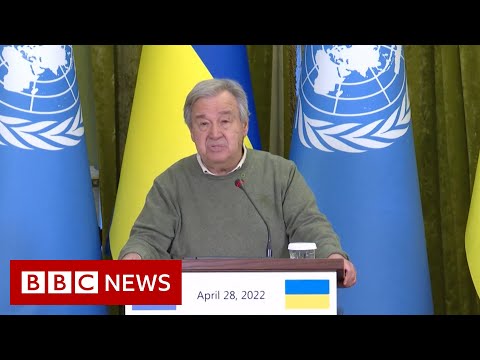 Rockets hit Ukrainian capital Kyiv as UN chief visits the city – BBC News