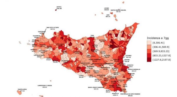 In Sicilia boom di contagi Covid, risale la curva epidemica +47,85%