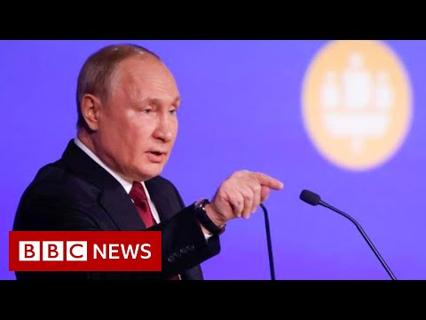 President Putin criticises ‘mad’ Russia sanctions – BBC News