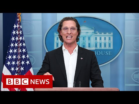 Matthew McConaughey pleas for gun control at White House – BBC News