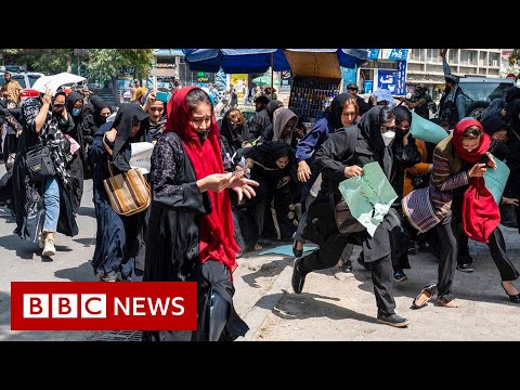 Taliban break up rare protest by Afghan women in Kabul – BBC News