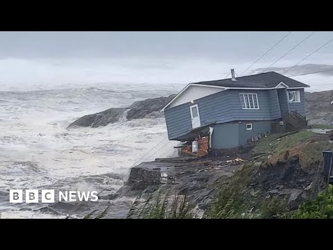 Houses washed into sea as Storm Fiona batters Canada – BBC News