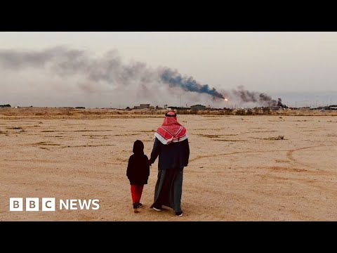 Life and death surrounded by gas flares in Iraq – BBC News