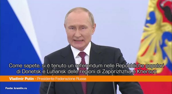 La Russia annette 4 regioni ucraine, Putin “È la volontà del popolo”