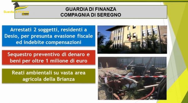 Fisco, due arresti e sequestri per 1 milione in Brianza