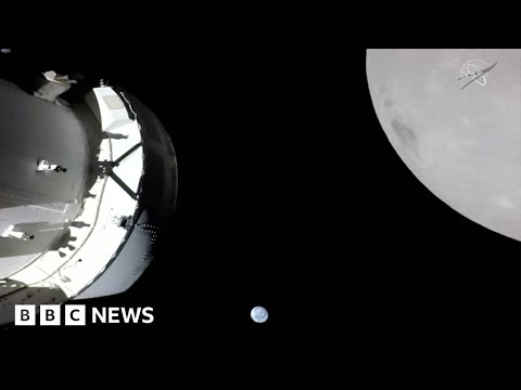 Nasa’s Artemis spacecraft sends back images of Moon and Earth – BBC News