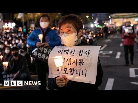 Thousands attend vigil in South Korea for Halloween crush victims – BBC News