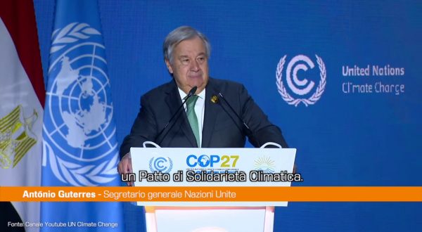 Cop27, Guterres “Serve un patto di solidarietà climatica fra Stati”