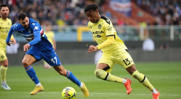 Sampdoria-Udinese 0-1, decide Ehizibue nel finale