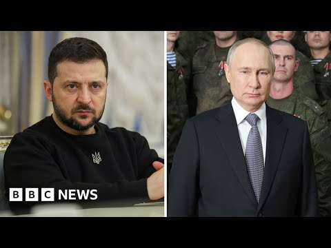 Ukraine’s Zelensky and Russia’s Putin address their countries on New Year’s Eve  – BBC News