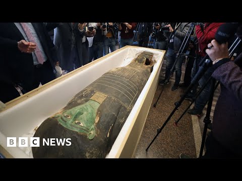 Looted ancient sarcophagus returned to Egypt – BBC News