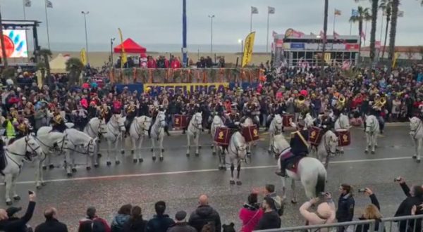 La fanfara a cavallo della Polizia al Carnevale di Viareggio