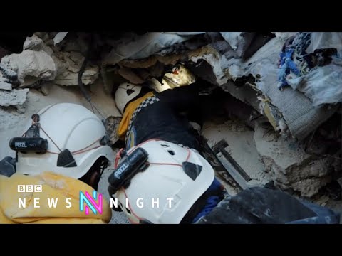 Syria’s White Helmets prize miracles of life from earthquake rubble – BBC Newsnight