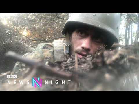 British fighters in Ukraine share footage of the frontline with BBC Newsnight