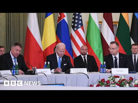 Biden meets Nato allies in Poland after Putin appears at rally – BBC News