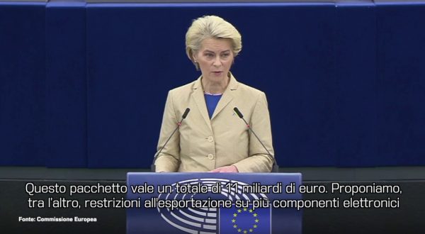 Ucraina, Von der Leyen “Nuove sanzioni da 11 miliardi alla Russia”