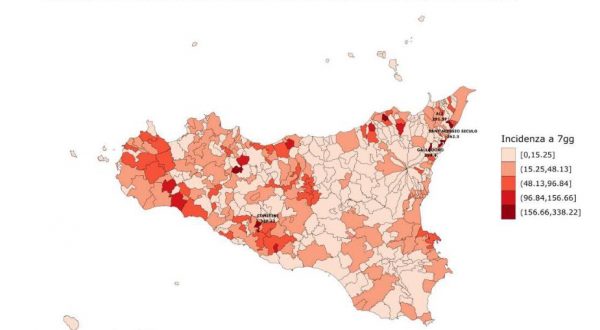 In Sicilia contagi Covid in calo e ospedalizzazioni stabili