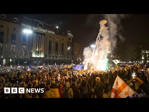 Protests continue in Georgia despite draft law withdrawal – BBC News